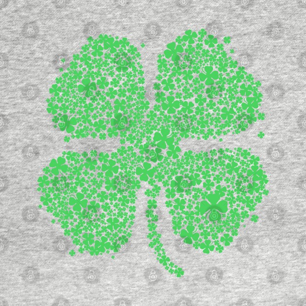 Four Leaf Clover Green Shirt St Patricks Day Shamrock Shirt II by vo_maria